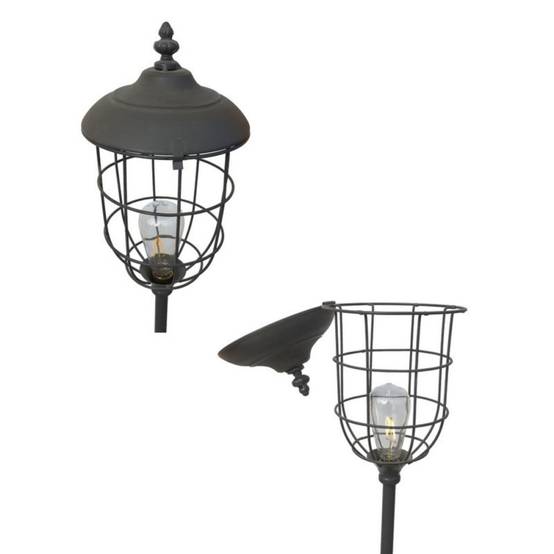 Lampadaire luminaire salon industriel rétro sur pied LED métal gris 140cm Chemin de campagne - Image 6