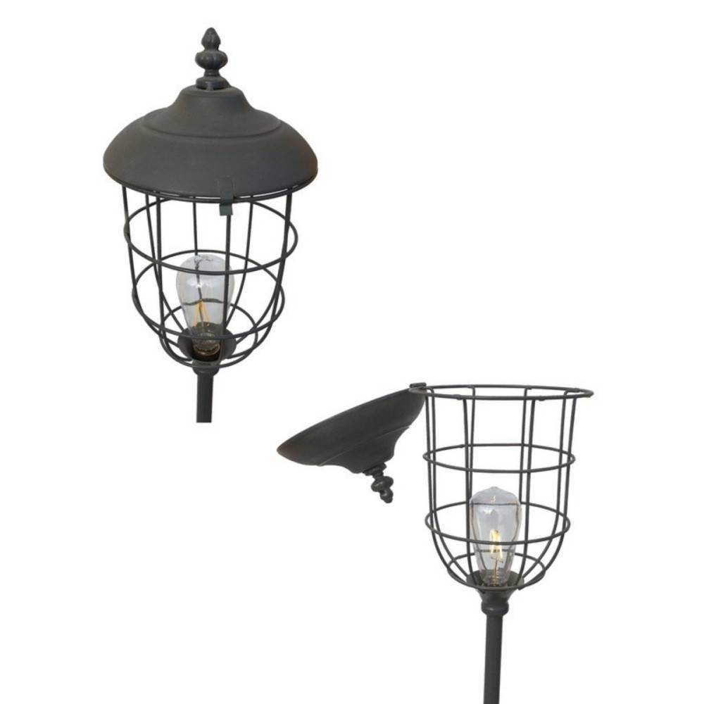 Lampadaire luminaire salon industriel rétro sur pied LED métal gris 140cm Chemin de campagne - Image 6
