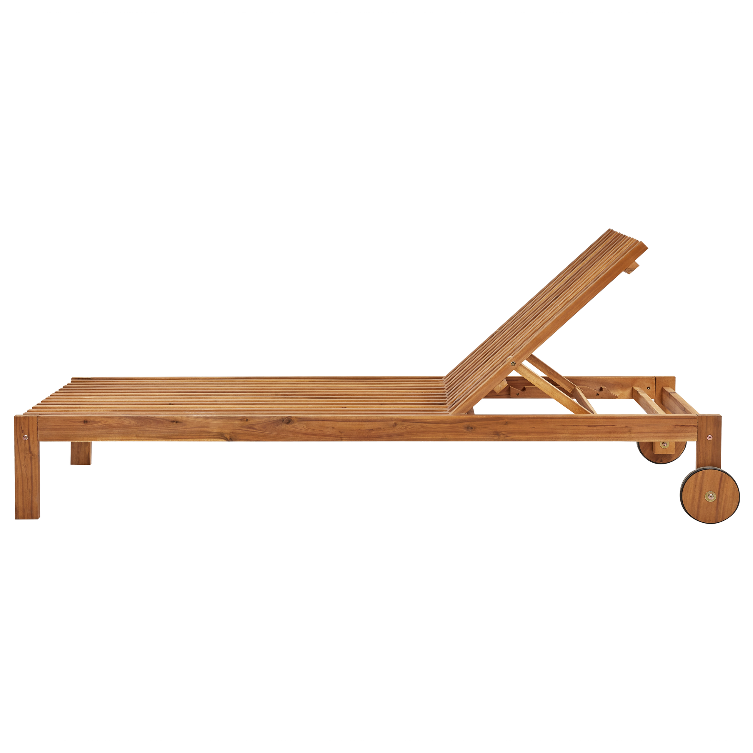 Beliani - Chaise longue Acacia Marron BELLANO - 65x196x91- Beliani - Image 5
