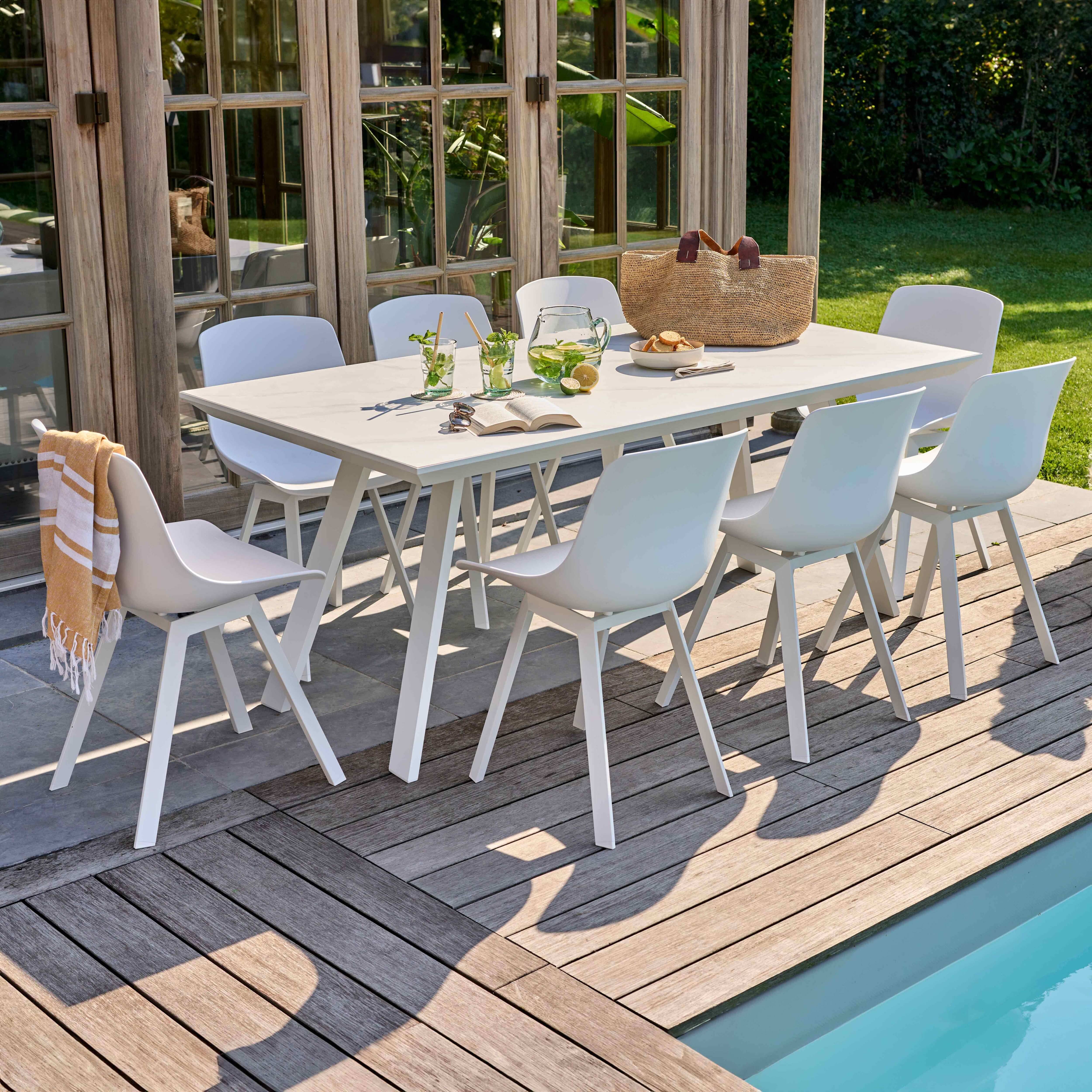 Oviala - Lot de 4 chaises d'extérieur blanc Samoa - Oviala - Image 5
