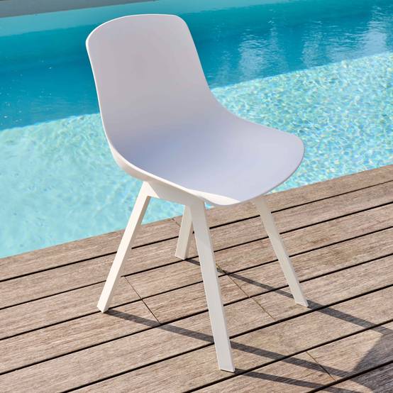 Oviala - Lot de 4 chaises d'extérieur blanc Samoa - Oviala - Image 3