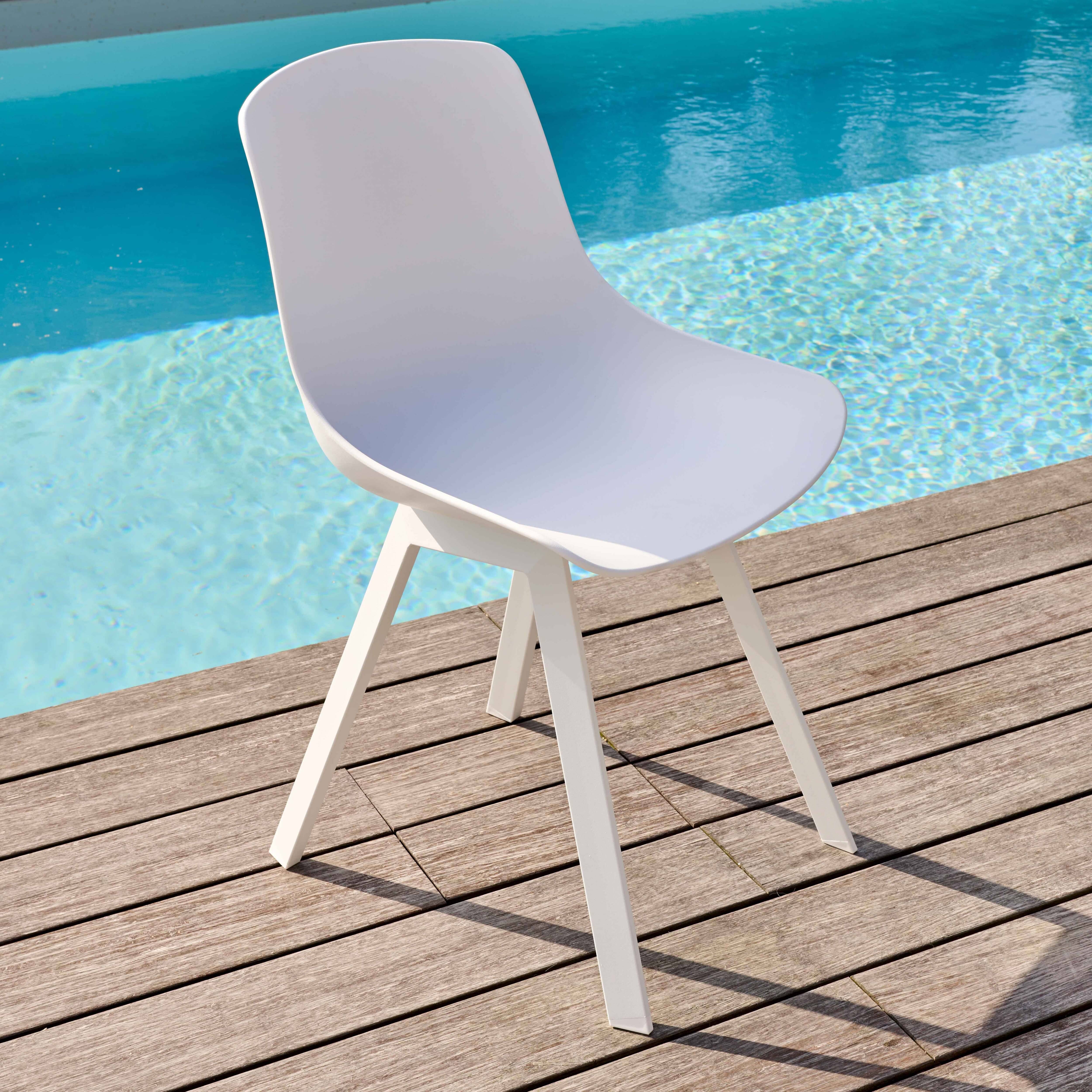 Oviala - Lot de 4 chaises d'extérieur blanc Samoa - Oviala - Image 3
