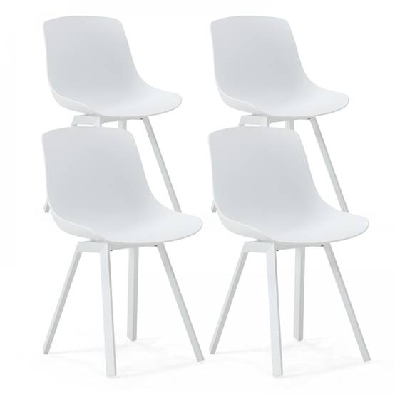 Oviala - Lot de 4 chaises d'extérieur blanc Samoa - Oviala - Image 1