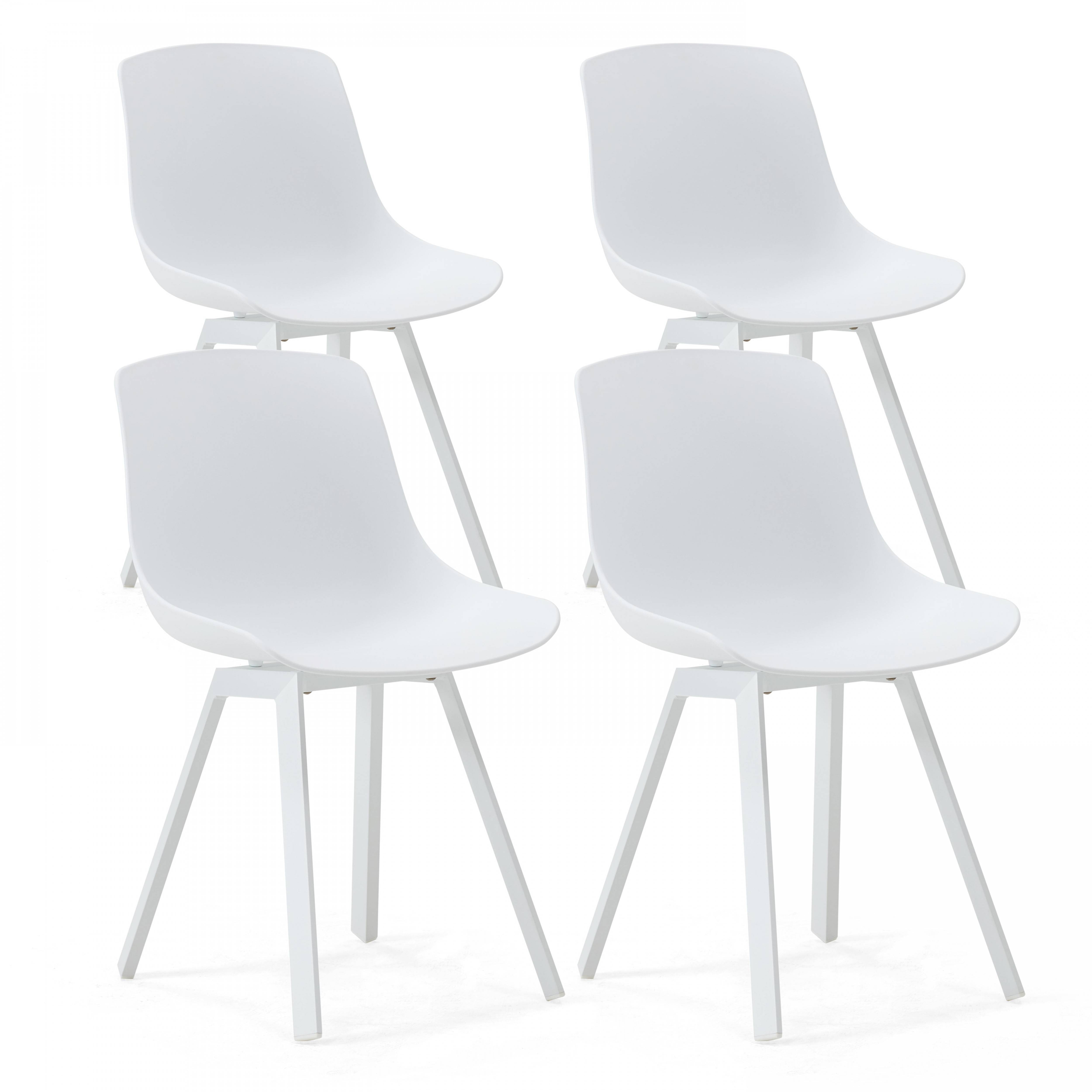 Oviala - Lot de 4 chaises d'extérieur blanc Samoa - Oviala - Image 1