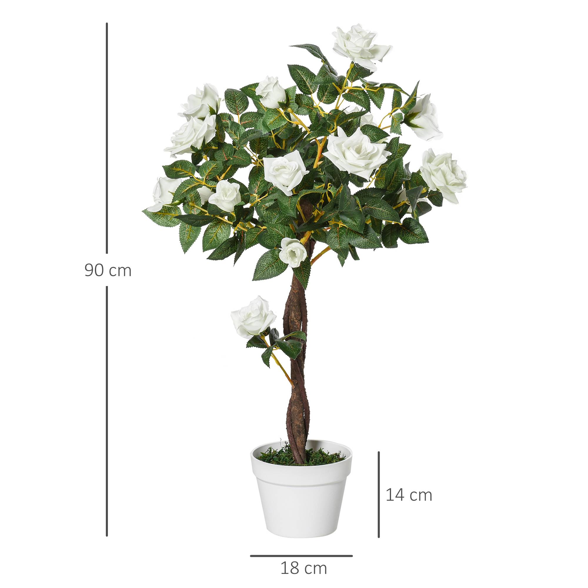 Sans Marque - Arbre artificiel, plante en pot ciment - Image 5