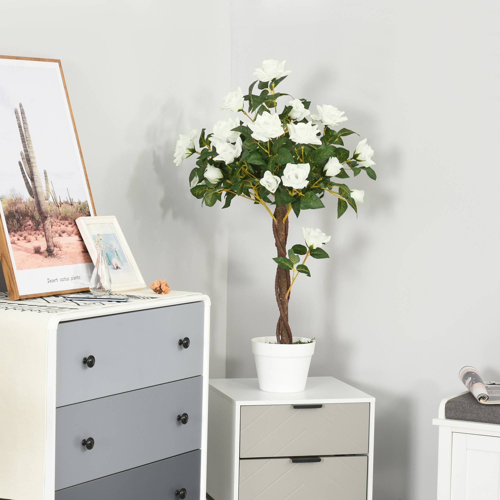 Sans Marque - Arbre artificiel, plante en pot ciment - Image 4