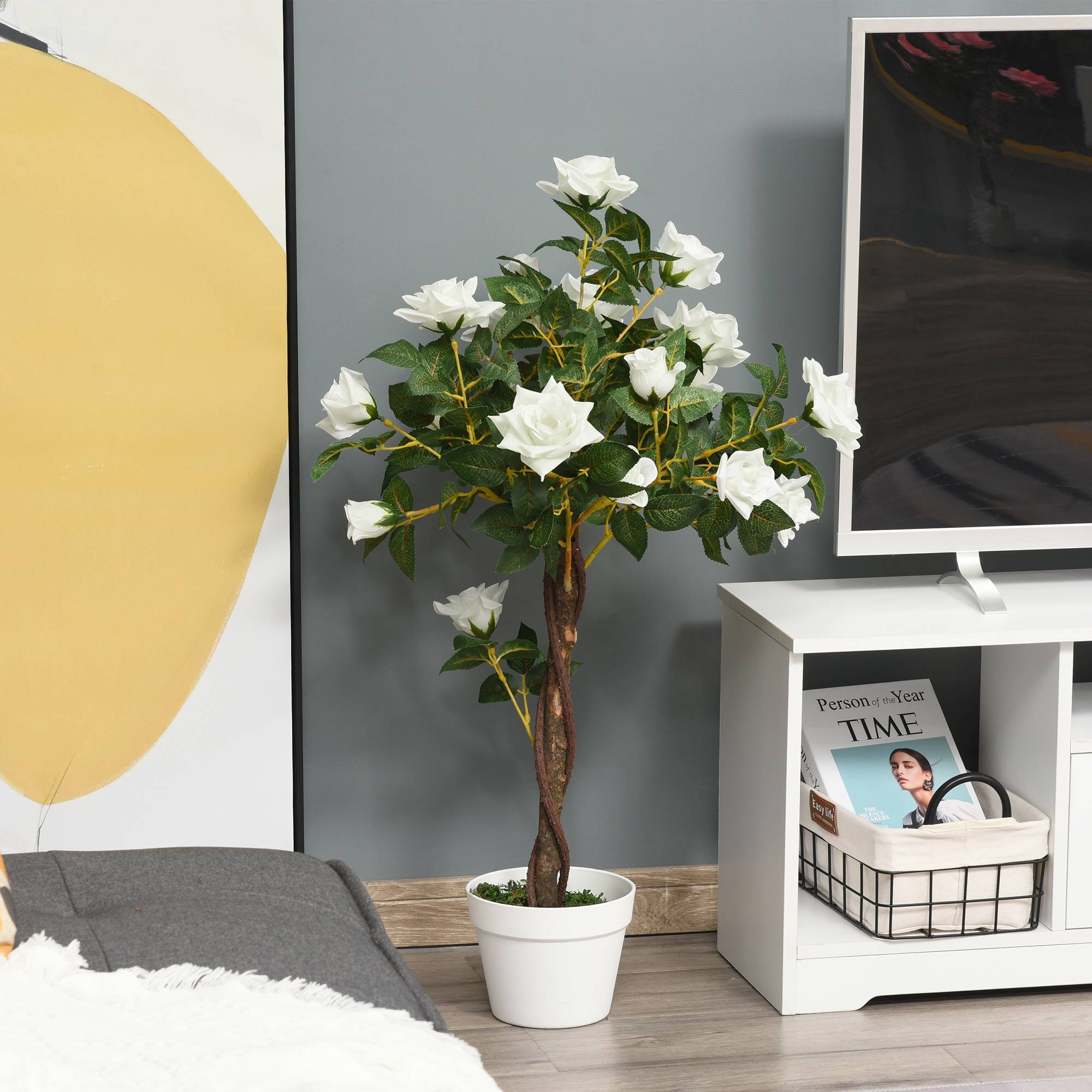 Sans Marque - Arbre artificiel, plante en pot ciment - Image 3