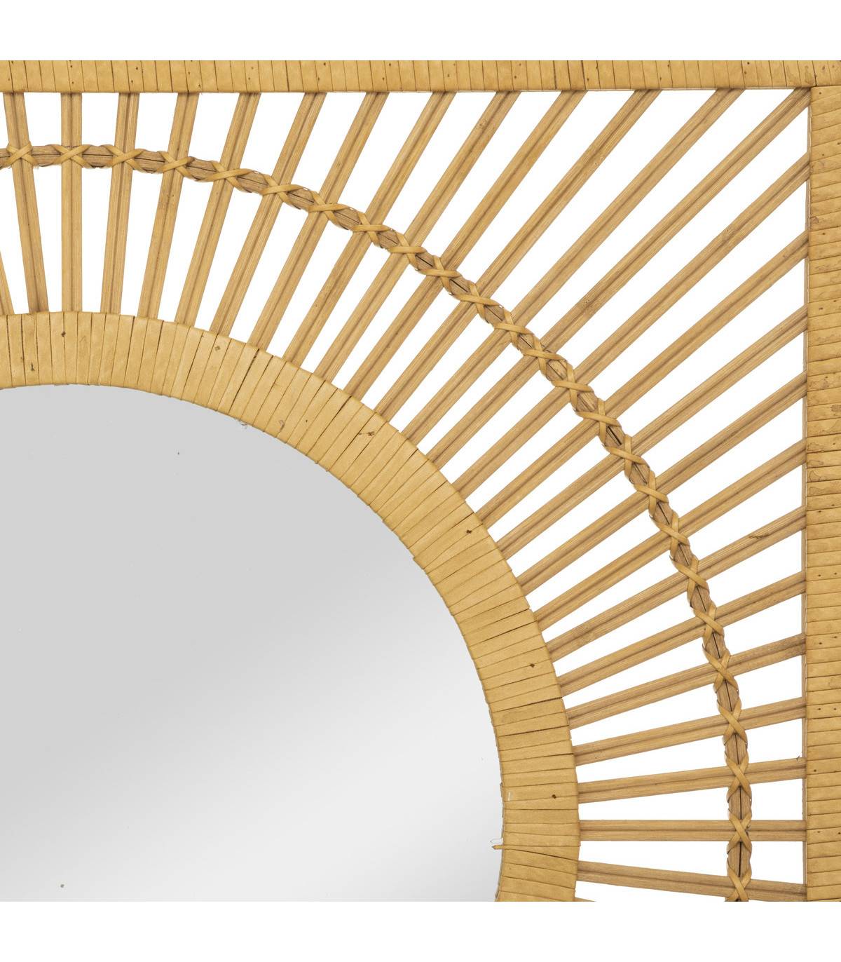 Miroir mural carré en Bambou 66 x 66 cm - Image 2