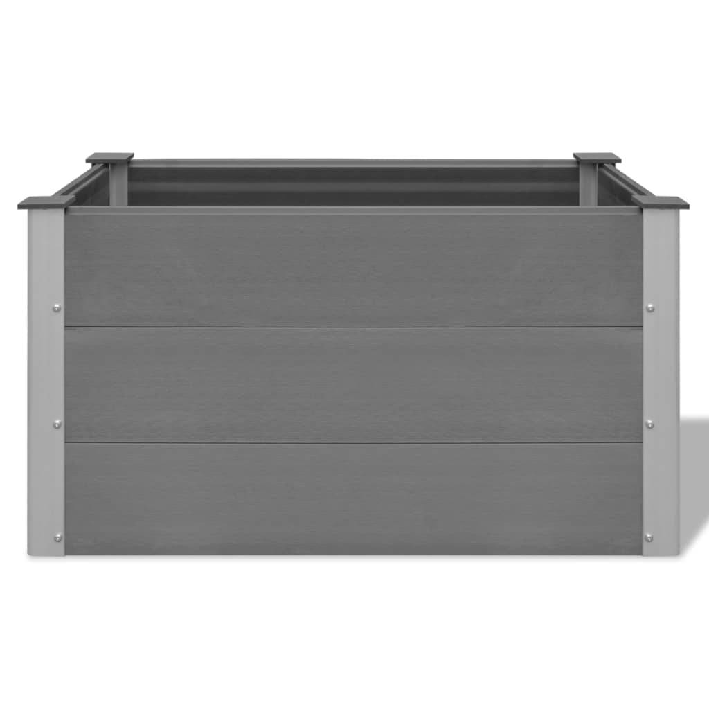 Jardinière lit surélevé plantes fleurs jardin WPC 100 x 50 x 54 cm gris - Image 2
