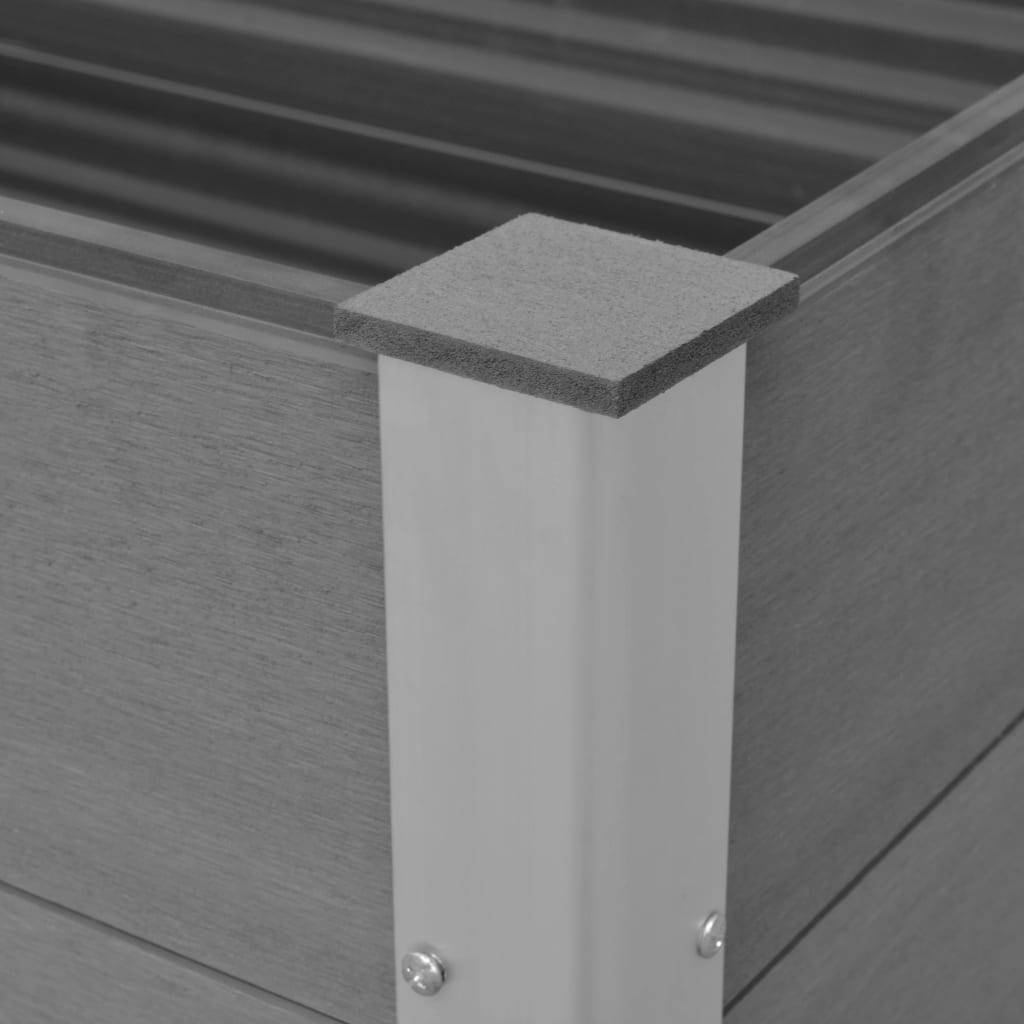 Jardinière lit surélevé plantes fleurs jardin WPC 100 x 50 x 54 cm gris - Image 3
