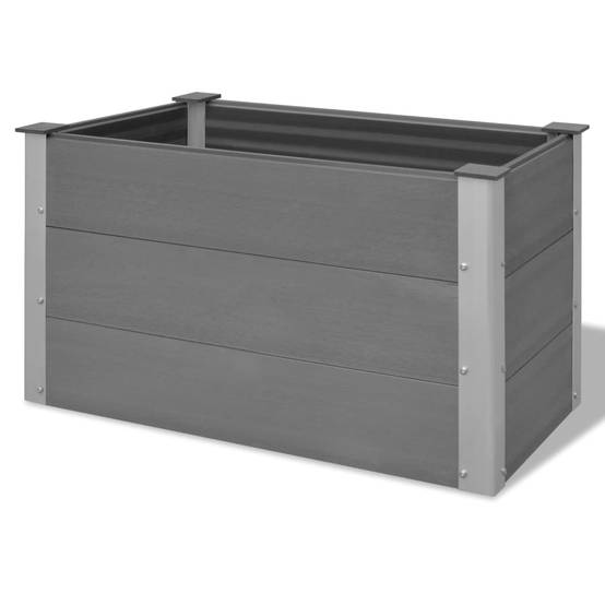 Jardinière lit surélevé plantes fleurs jardin WPC 100 x 50 x 54 cm gris - Image 1