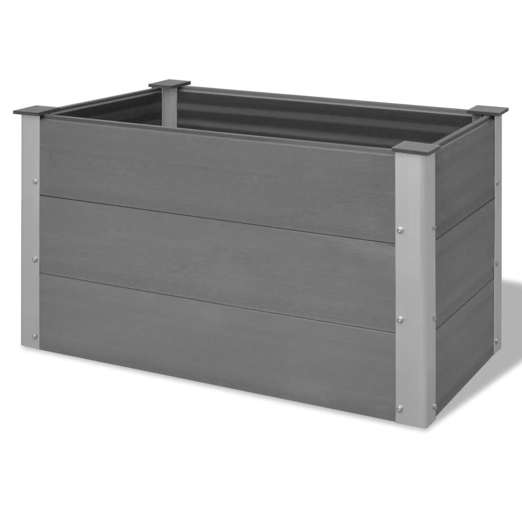 Jardinière lit surélevé plantes fleurs jardin WPC 100 x 50 x 54 cm gris - Image 1