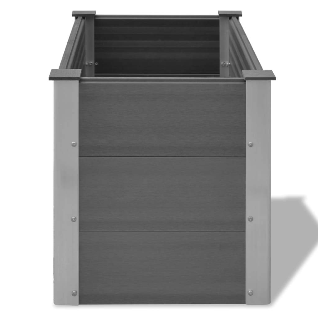 Jardinière lit surélevé plantes fleurs jardin WPC 100 x 50 x 54 cm gris - Image 4