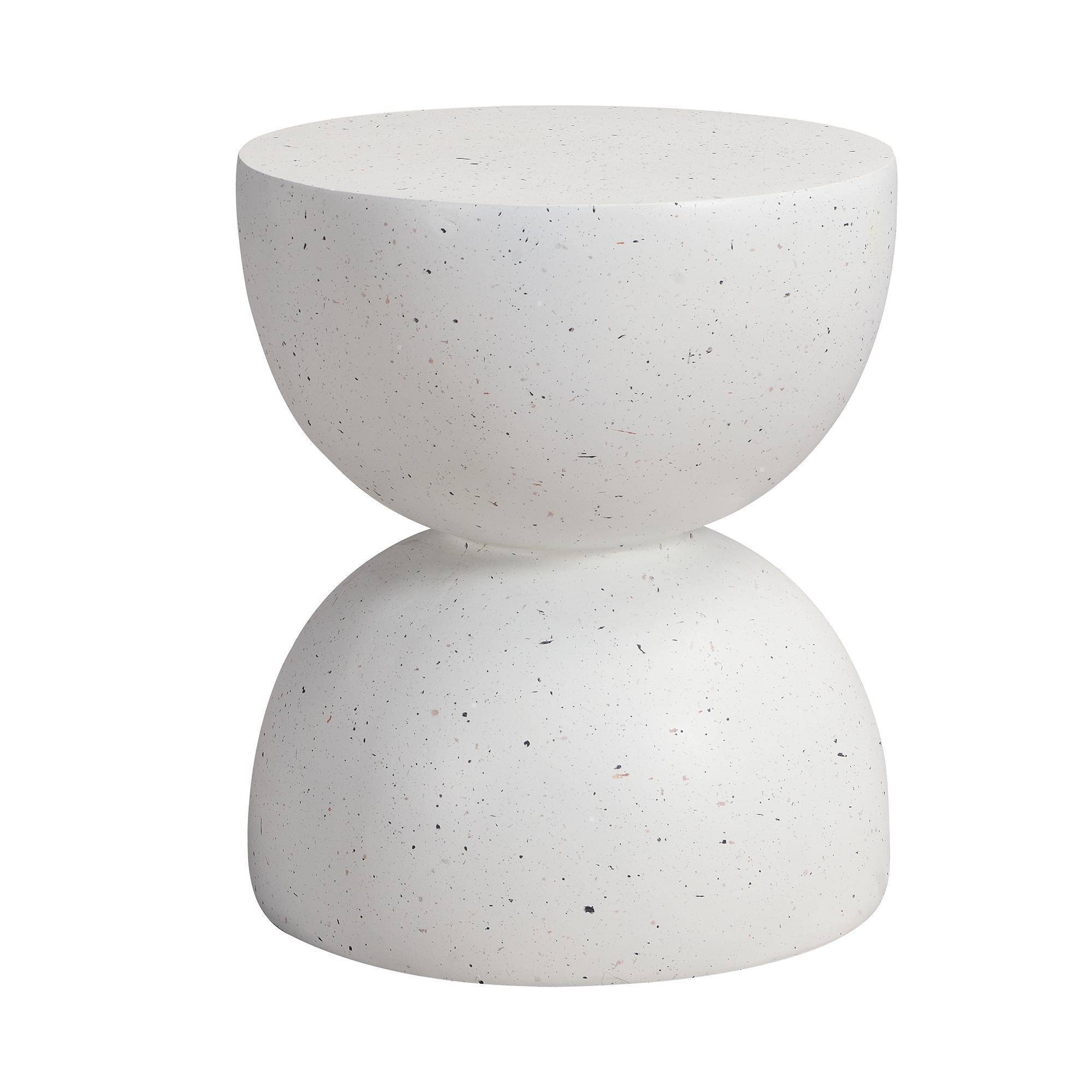 Table d'appoint d'extérieur en MgO, légère et pratique, en terrazzo blanc - Image 5