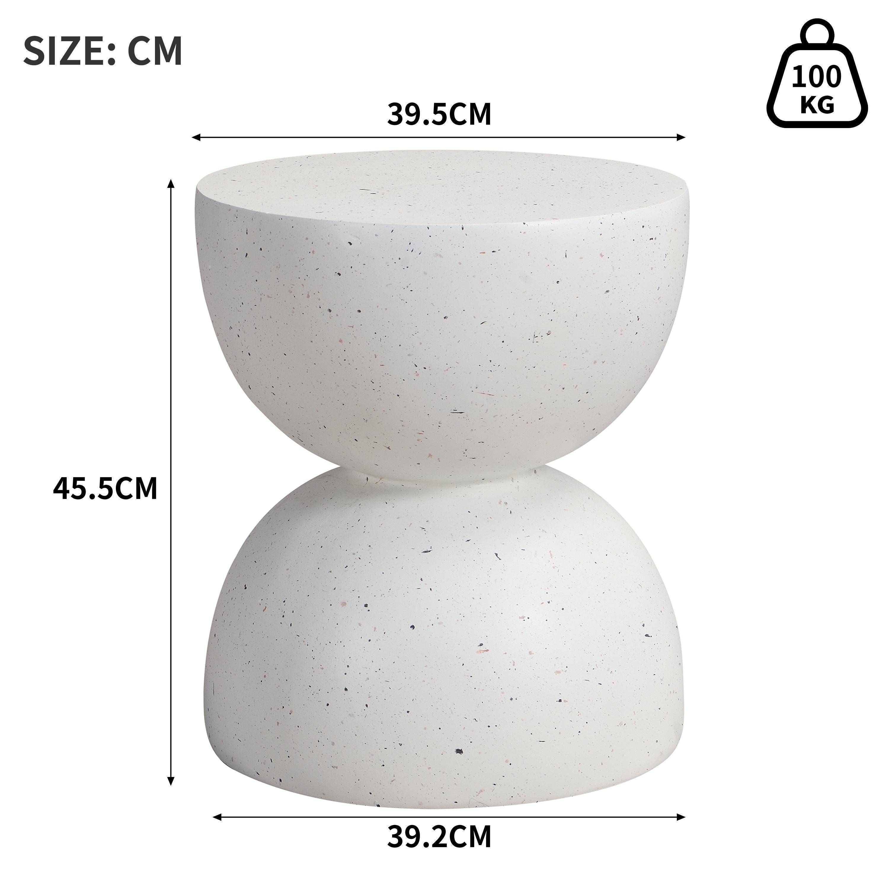 Table d'appoint d'extérieur en MgO, légère et pratique, en terrazzo blanc - Image 4