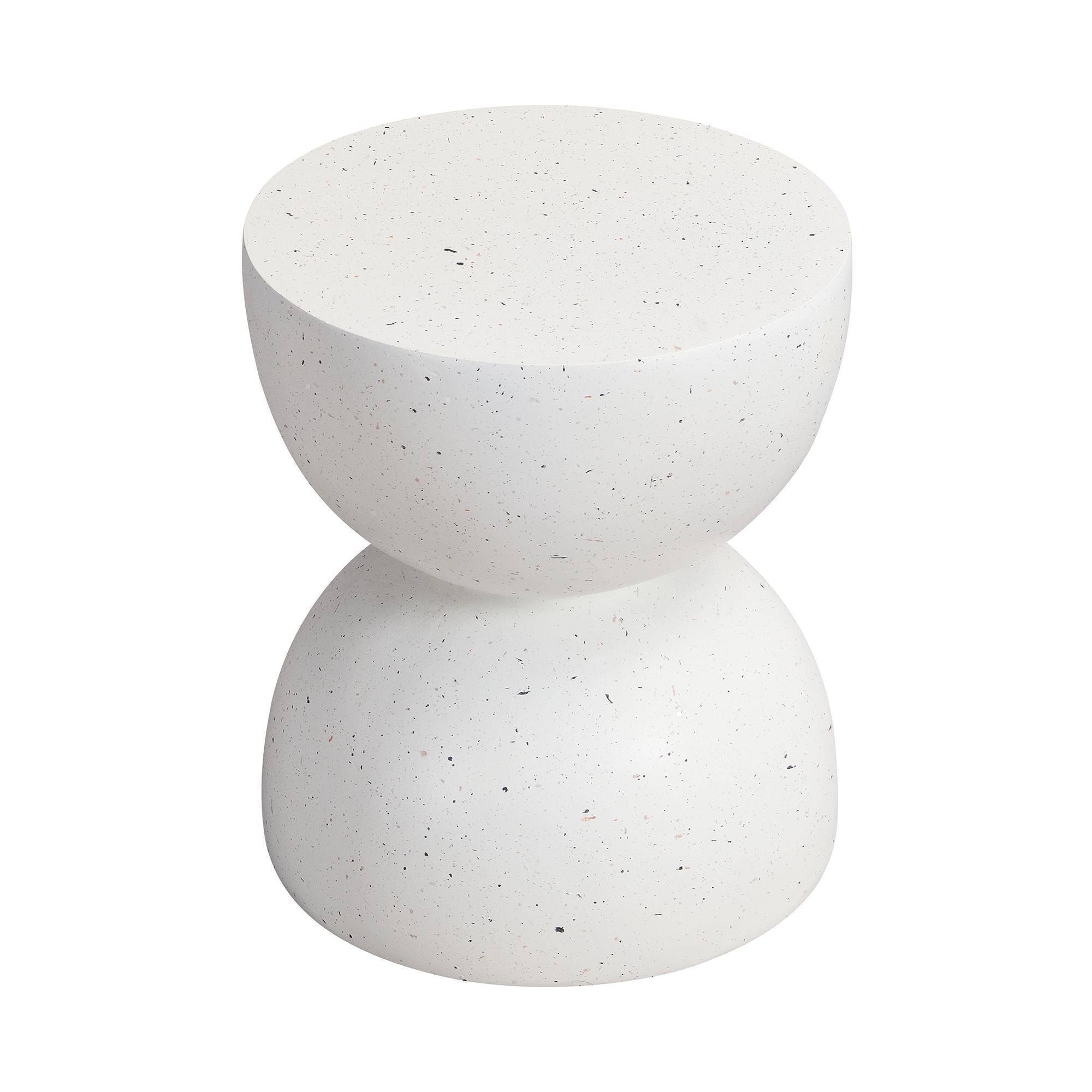 Table d'appoint d'extérieur en MgO, légère et pratique, en terrazzo blanc - Image 6