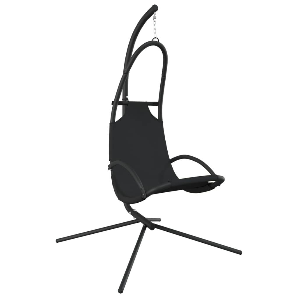 Chaise balançoire jardin | Chaise d'extérieur coussin gris foncé tissu Oxford/acier - Image 6
