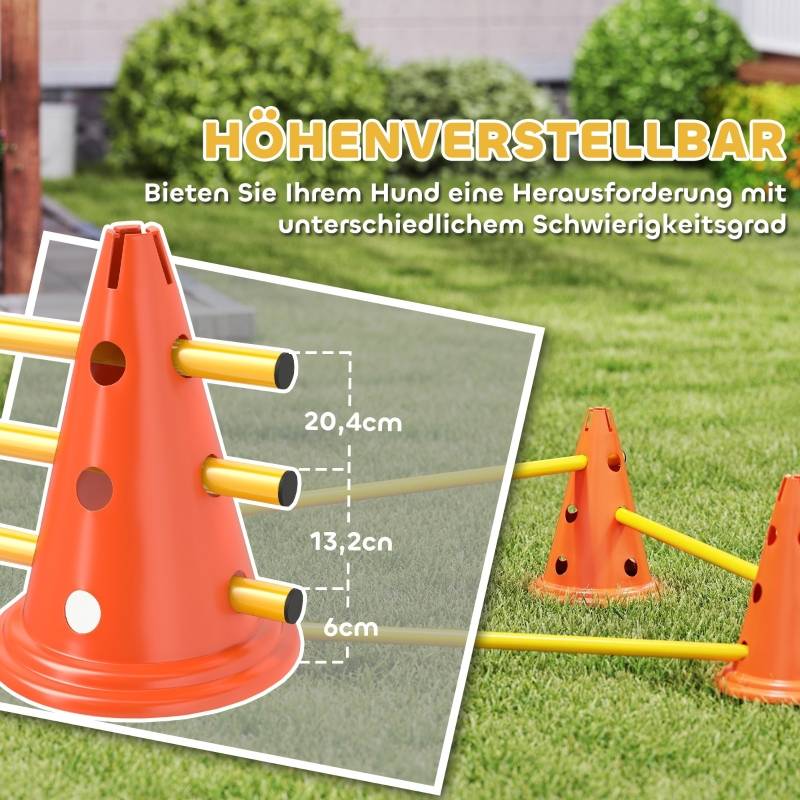 Kit Agility Chien Plastique ABS Entraînement Canin Haies de Saut Réglables Orange 80x30cm - ComfortXL Outdoor Living - Image 6