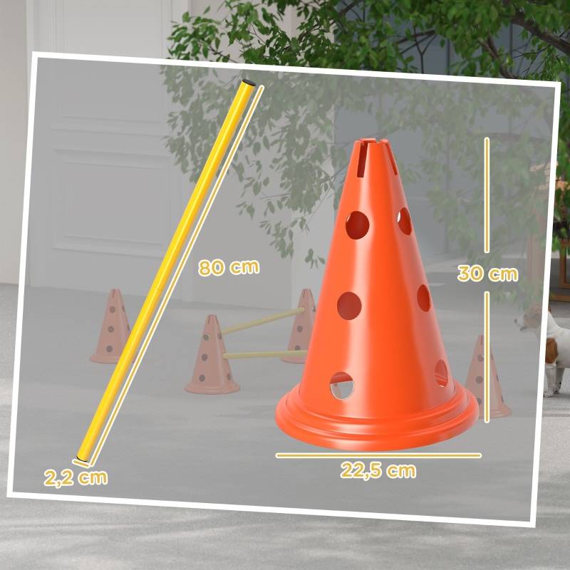 Kit Agility Chien Plastique ABS Entraînement Canin Haies de Saut Réglables Orange 80x30cm - ComfortXL Outdoor Living - Image 3