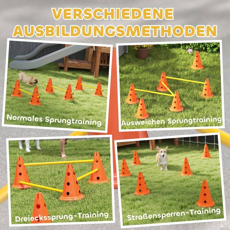 Kit Agility Chien Plastique ABS Entraînement Canin Haies de Saut Réglables Orange 80x30cm - ComfortXL Outdoor Living - Image 5