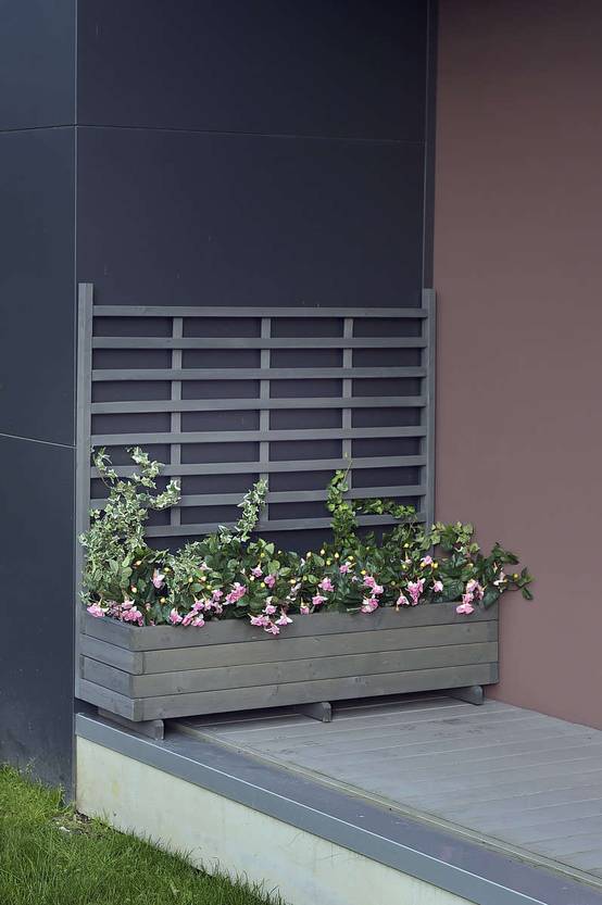 Gaspo - Jardinière avec treillis "Gmunden" - l 136 cm x h 136 cm Gris vintage Gaspo - Image 2