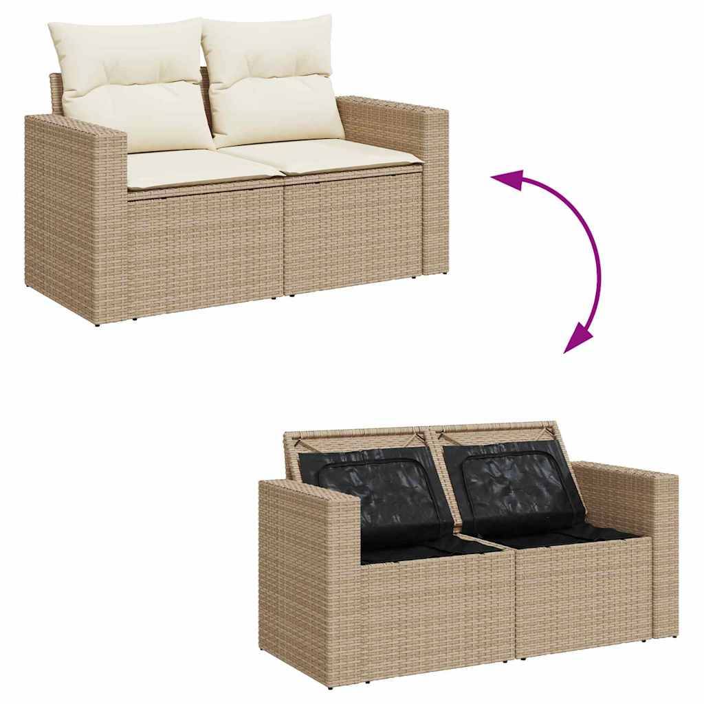 ComfortXL - Salon de Jardin Spacieux Rotin Synthétique 12 Pièces Table Carrée et Coffre Patio Beige Crème – ComfortXL Outdoor Living - Image 8