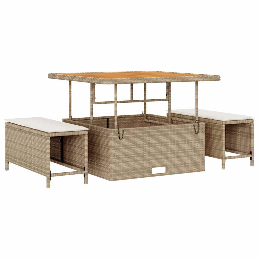 ComfortXL - Salon de Jardin Spacieux Rotin Synthétique 12 Pièces Table Carrée et Coffre Patio Beige Crème – ComfortXL Outdoor Living - Image 7