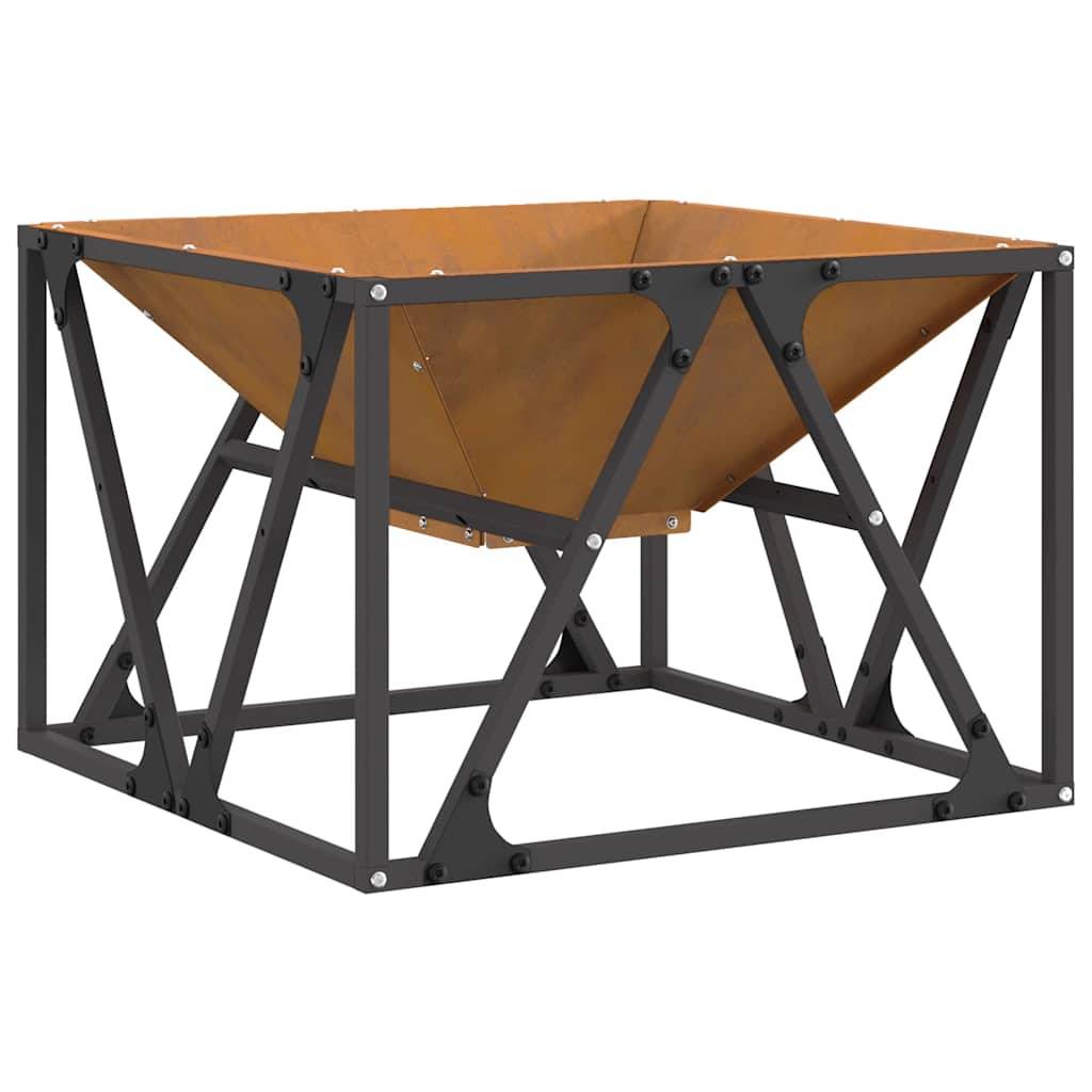 ComfortXL - Brasero Carré en Acier Chauffage de Jardin Design Moderne 50 cm Marron – ComfortXL Outdoor Living - Image 2