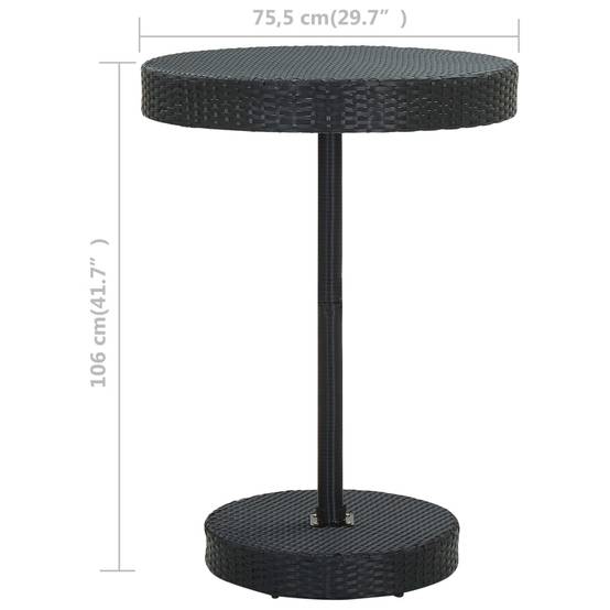 PANGIVO - Table de jardin Noir 75.5 x 106 cm Résine tressée - PANGIVO - Image 4