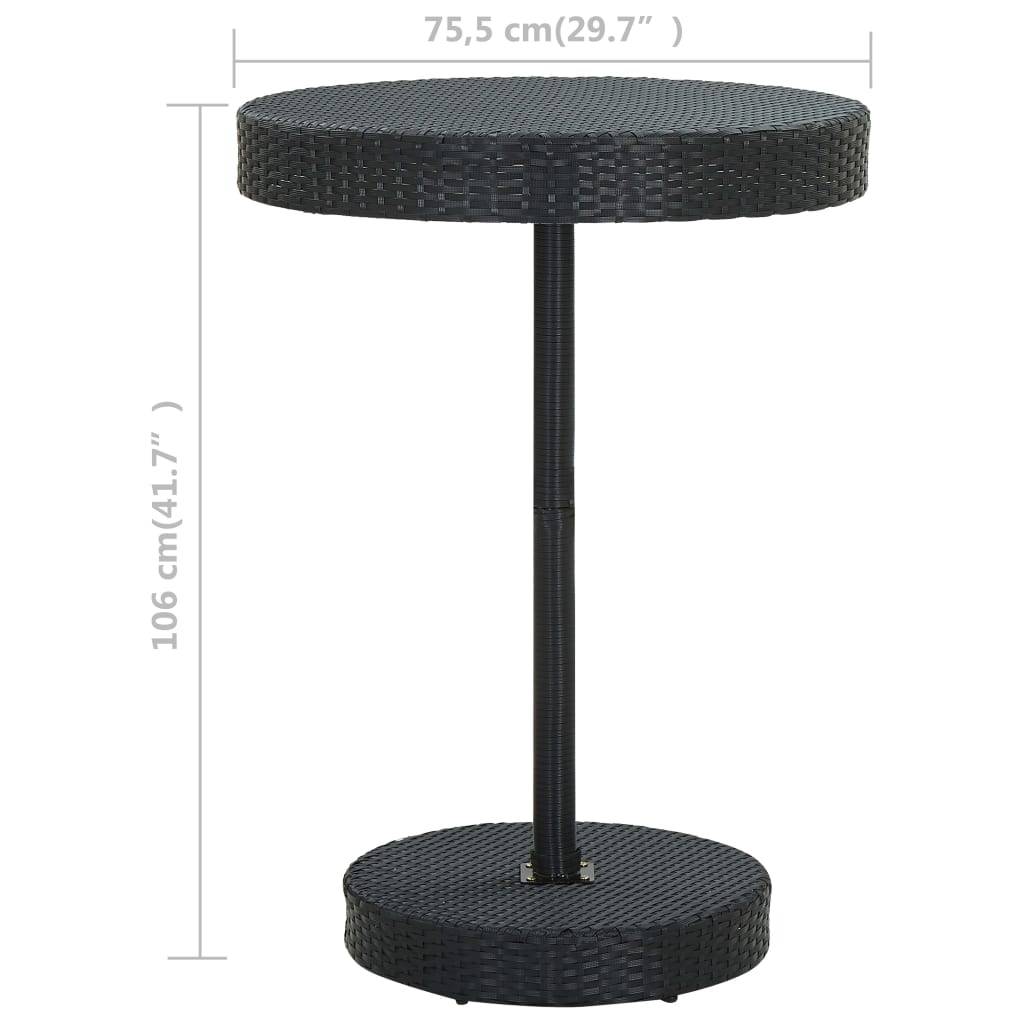 PANGIVO - Table de jardin Noir 75.5 x 106 cm Résine tressée - PANGIVO - Image 4