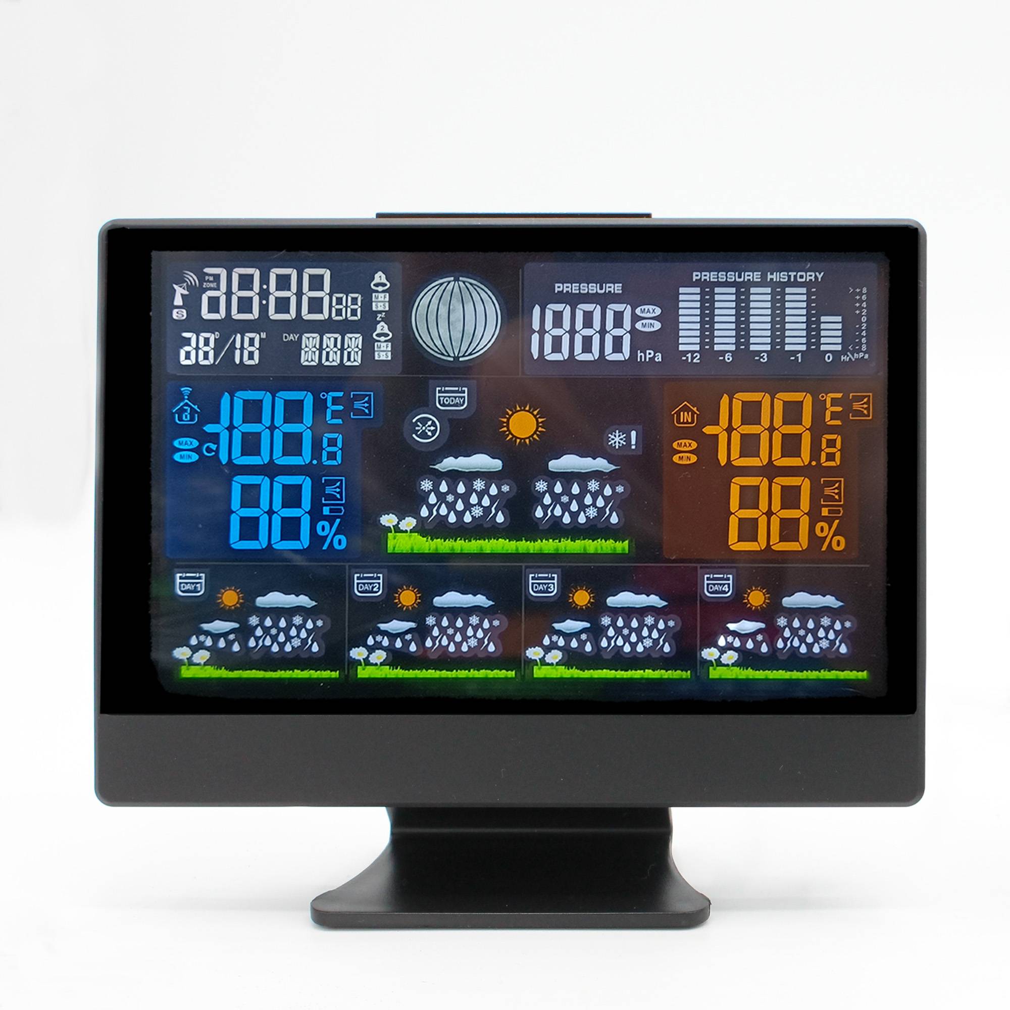 Fishtec - Station Meteo Ecran Couleur - Previsions 5 Jours - Temperature et Hygrometrie - Reveil Double Alarme avec Snooze - Image 9