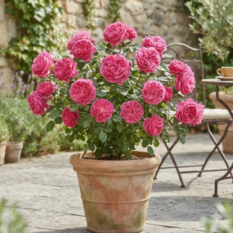 Rosier à grandes fleurs Charme de Bezouotte® 'Fryrisky' à fleurs Rose/ - feuillage Caduc - Pot de 3L - 20/40 cm - Image 3
