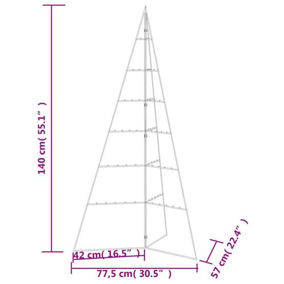 Sapin De Noël - Arbre de Noël en métal pour décoration noir 140 cm - Image 7