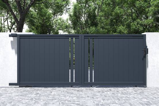 Casanoov Portail coulissant 4 m GIONA H.160 cm aluminium gris - Image 6