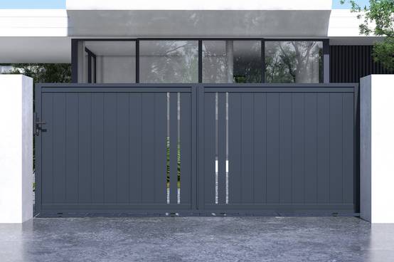 Casanoov Portail coulissant 4 m GIONA H.160 cm aluminium gris - Image 1