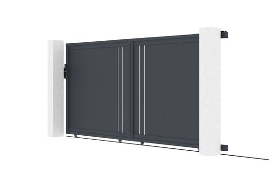 Casanoov Portail coulissant 4 m GIONA H.160 cm aluminium gris - Image 4