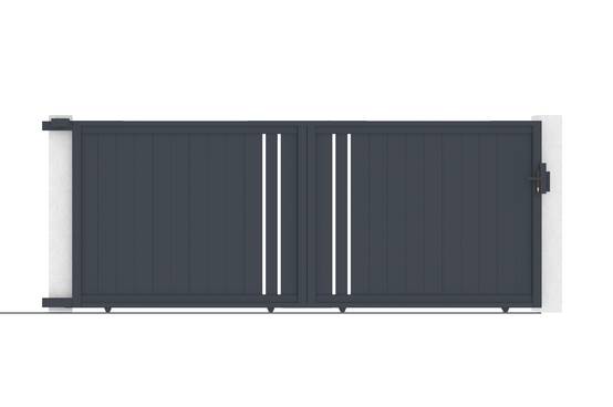Casanoov Portail coulissant 4 m GIONA H.160 cm aluminium gris - Image 7