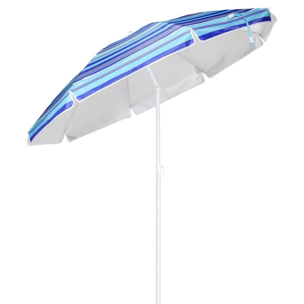 Helloshop26 - Parasol d'extérieur de plage 200 cm bleu à rayures - Image 1