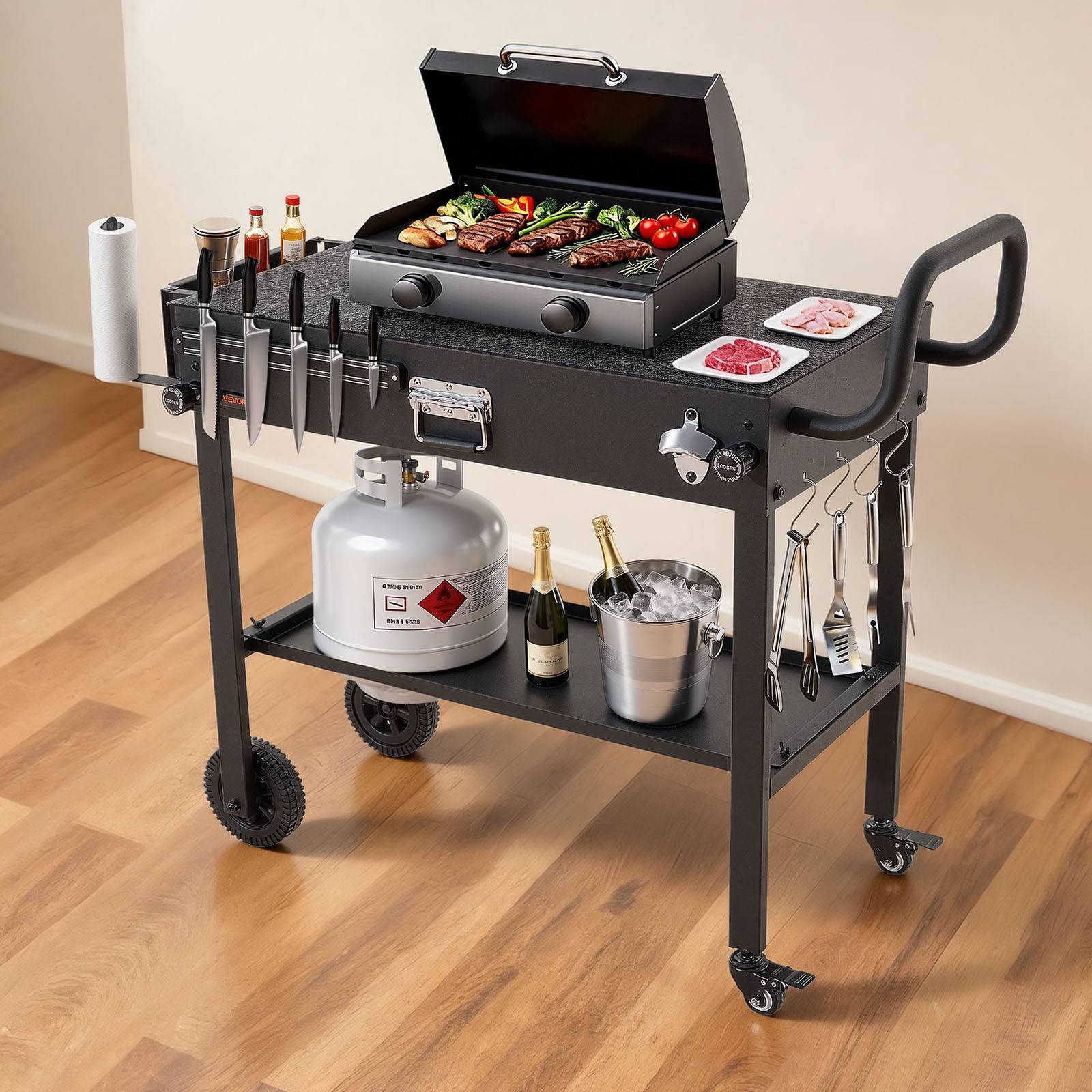 Vevor - VEVOR Desserte de Jardin pour Plancha Chariot de Barbecue Comptoir 78,7x43,2 cm - Image 8
