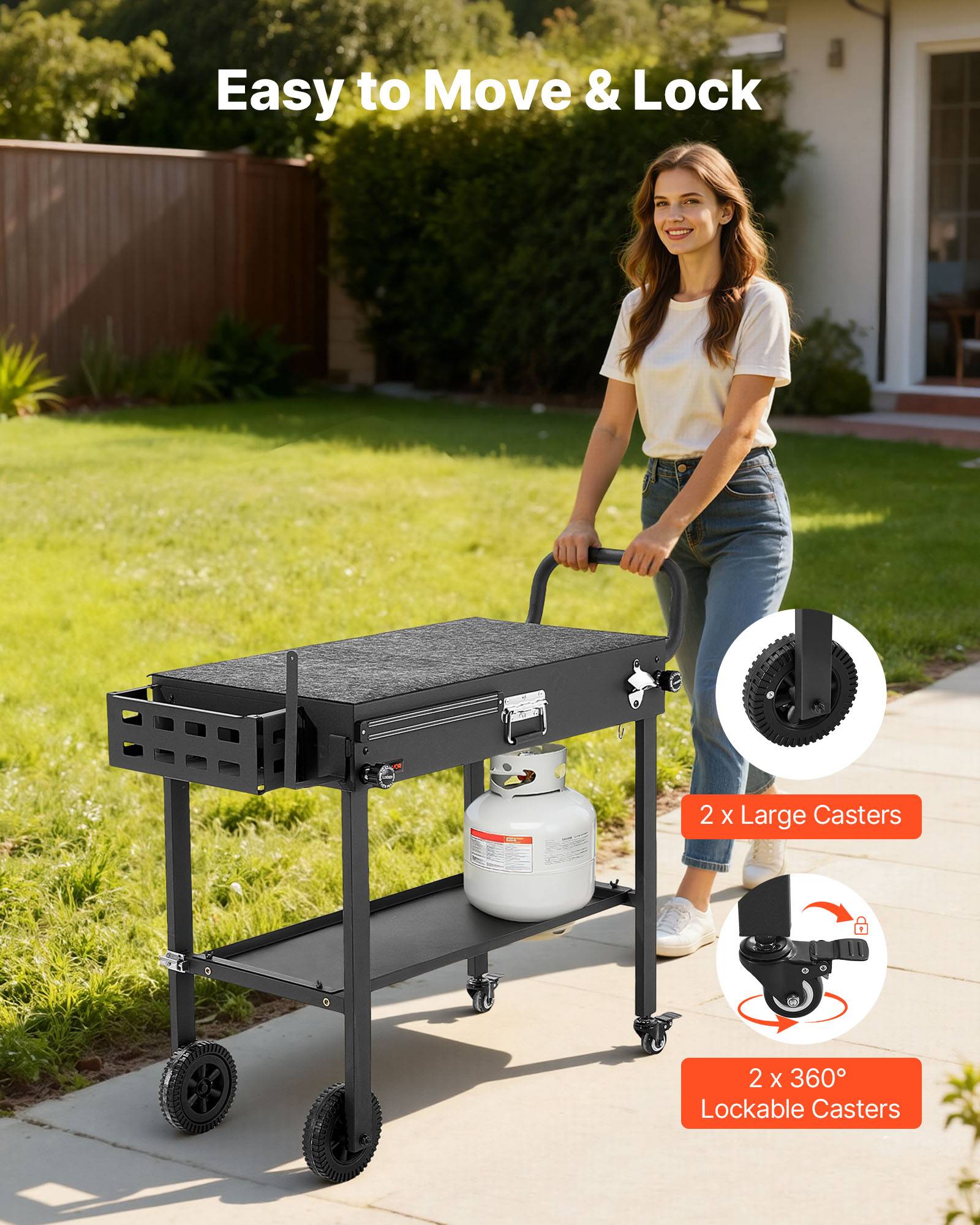 Vevor - VEVOR Desserte de Jardin pour Plancha Chariot de Barbecue Comptoir 78,7x43,2 cm - Image 7