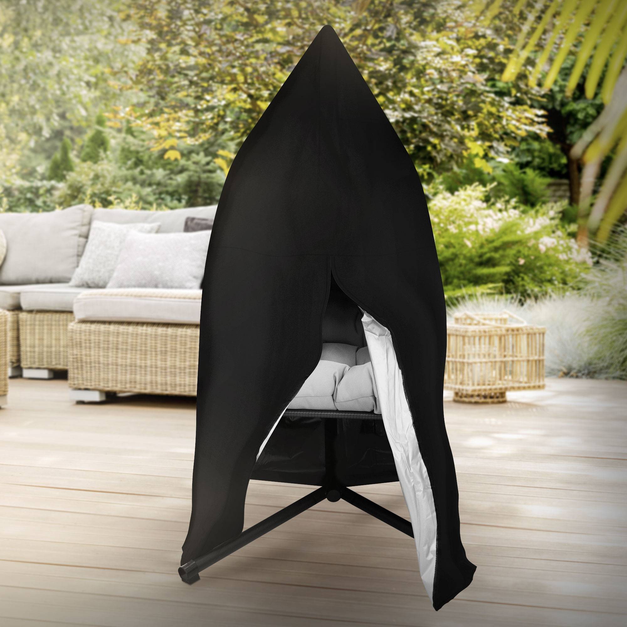 Ml-Design - Housse de protection de fauteuil suspendu protection anti pluie imperméable noir - Image 7