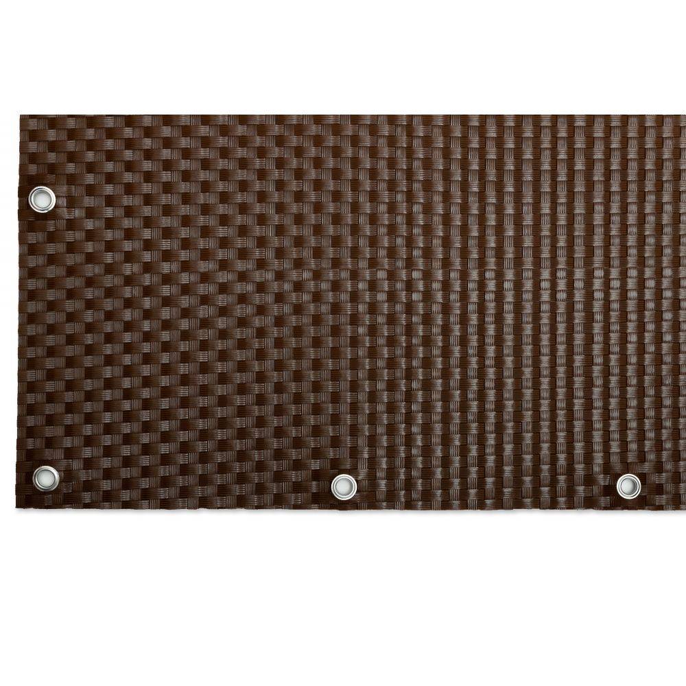 Rattan Art - Brise-vue en résine tressée avec oeillets métalliques coloris marron 0.9 x 3 m - Image 3