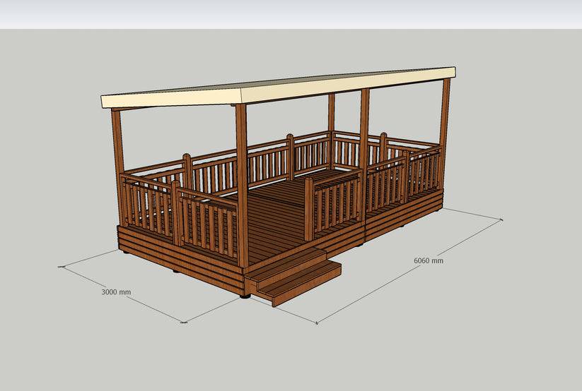 TERRASSE AUTOPORTEE 6MX3M AVEC PERGOLA 6MX3M - Image 4