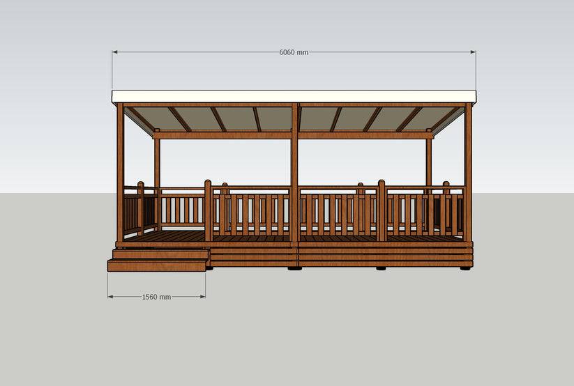 TERRASSE AUTOPORTEE 6MX3M AVEC PERGOLA 6MX3M - Image 3