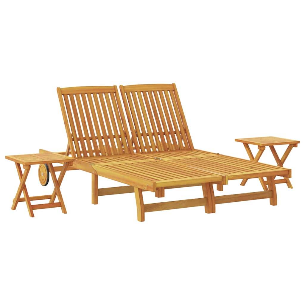 PANGIVO - Transat Bois d'Acacia Massif Marron 199 x 63 x 85 cm, Poids :41.6kg - PANGIVO - Image 2