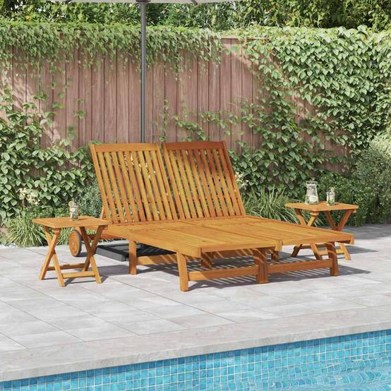 PANGIVO - Transat Bois d'Acacia Massif Marron 199 x 63 x 85 cm, Poids :41.6kg - PANGIVO - Image 1