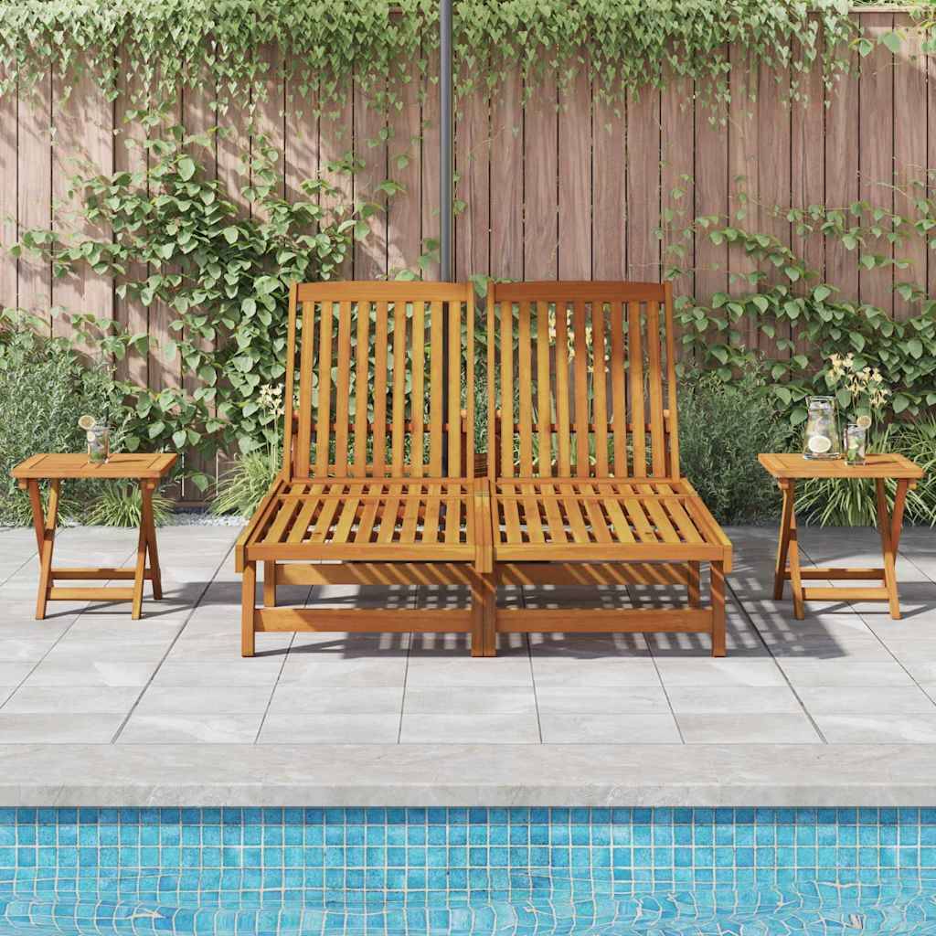 PANGIVO - Transat Bois d'Acacia Massif Marron 199 x 63 x 85 cm, Poids :41.6kg - PANGIVO - Image 3