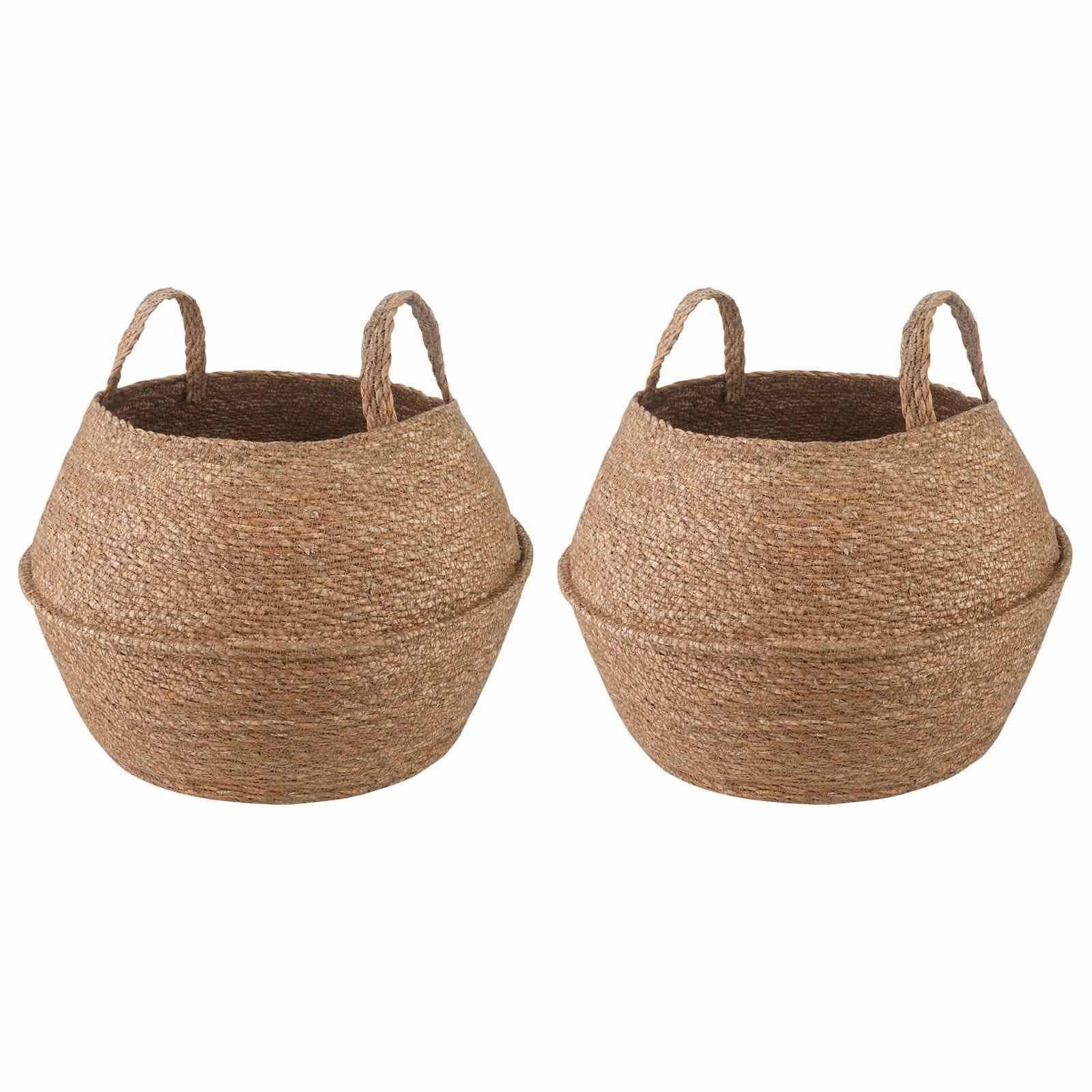 Vidaxl - Pot de plante avec poignées 2 pc Naturel Ø 45 x 36 cm vidaXL 42012259 - Image 2