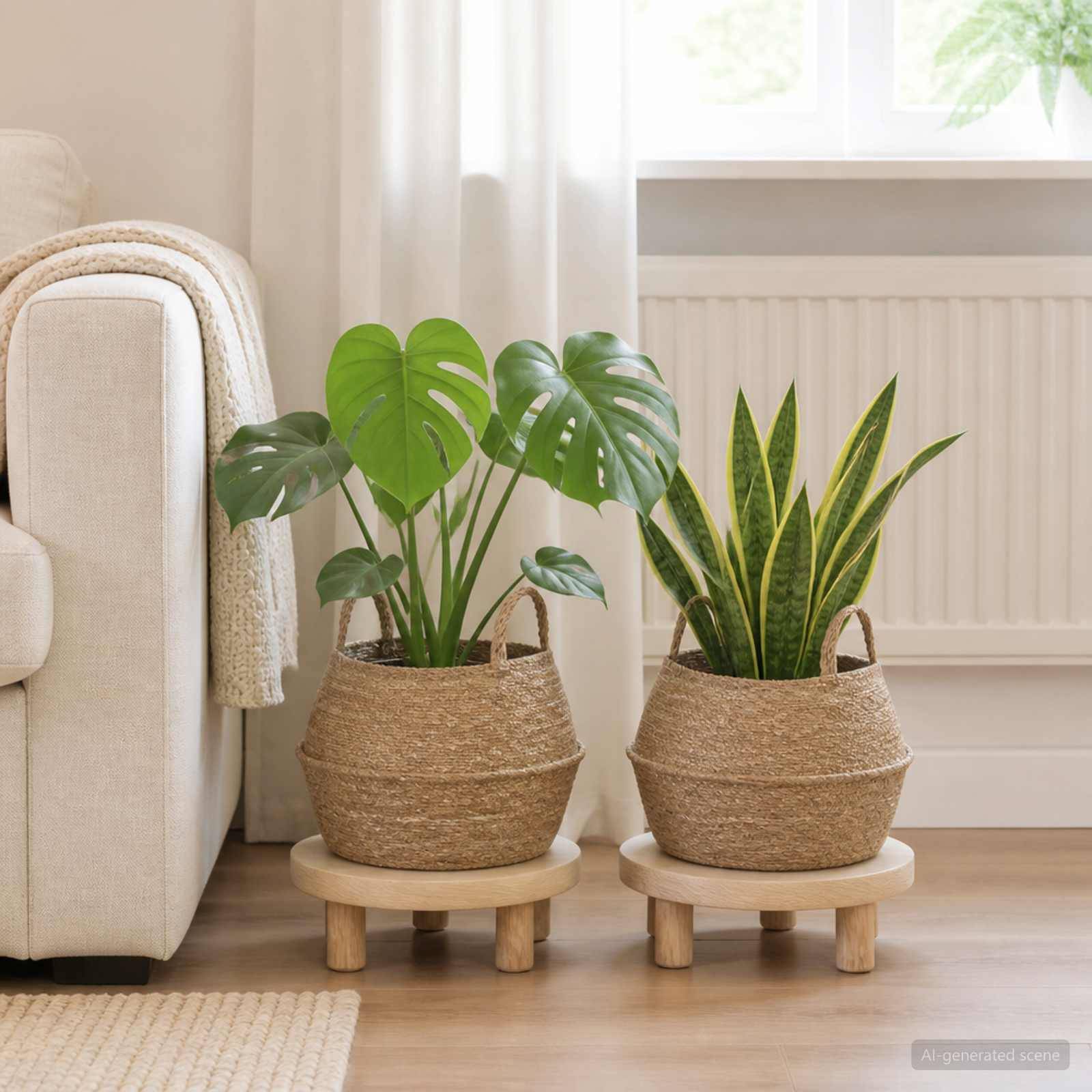 Vidaxl - Pot de plante avec poignées 2 pc Naturel Ø 45 x 36 cm vidaXL 42012259 - Image 1