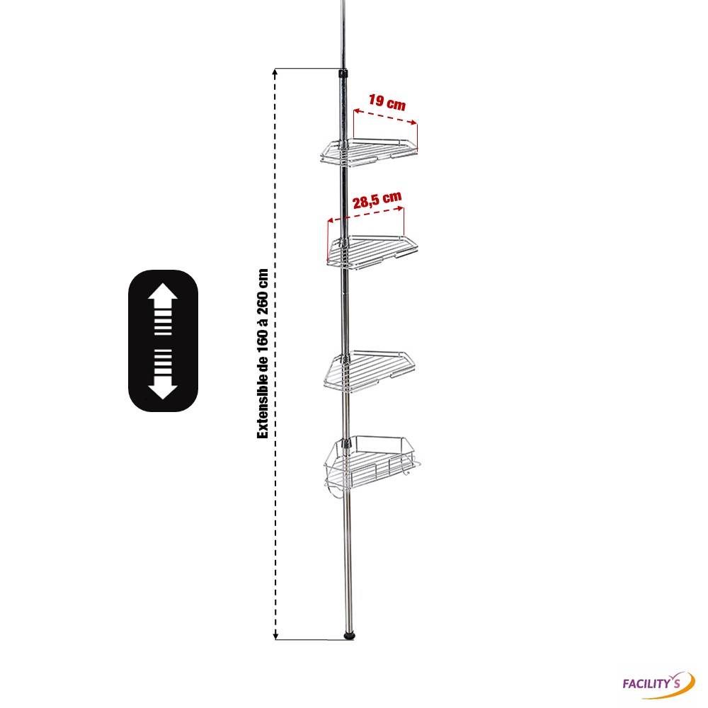 Etagère de douche télescopique - Ranger, organiser - inox 160 x 260 cm - FACILITYS - Image 2